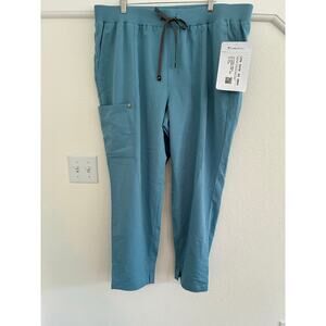 NWT Fabletics Womens 2X Short Ion Scrub Pants Wave READ Blue